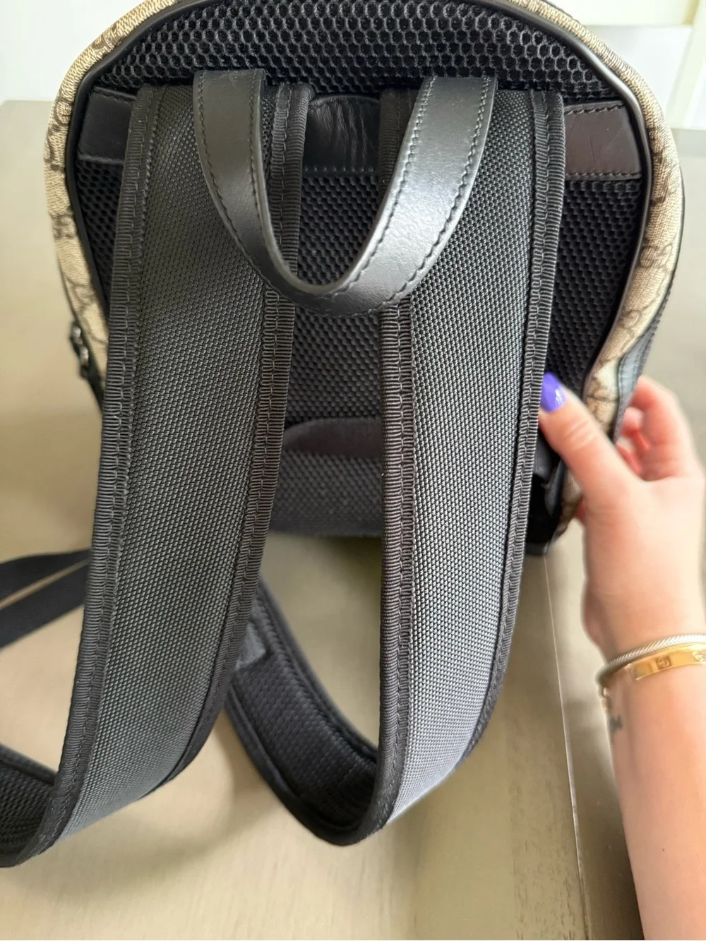 Gucci Beige GG Supreme Canvas Backpack